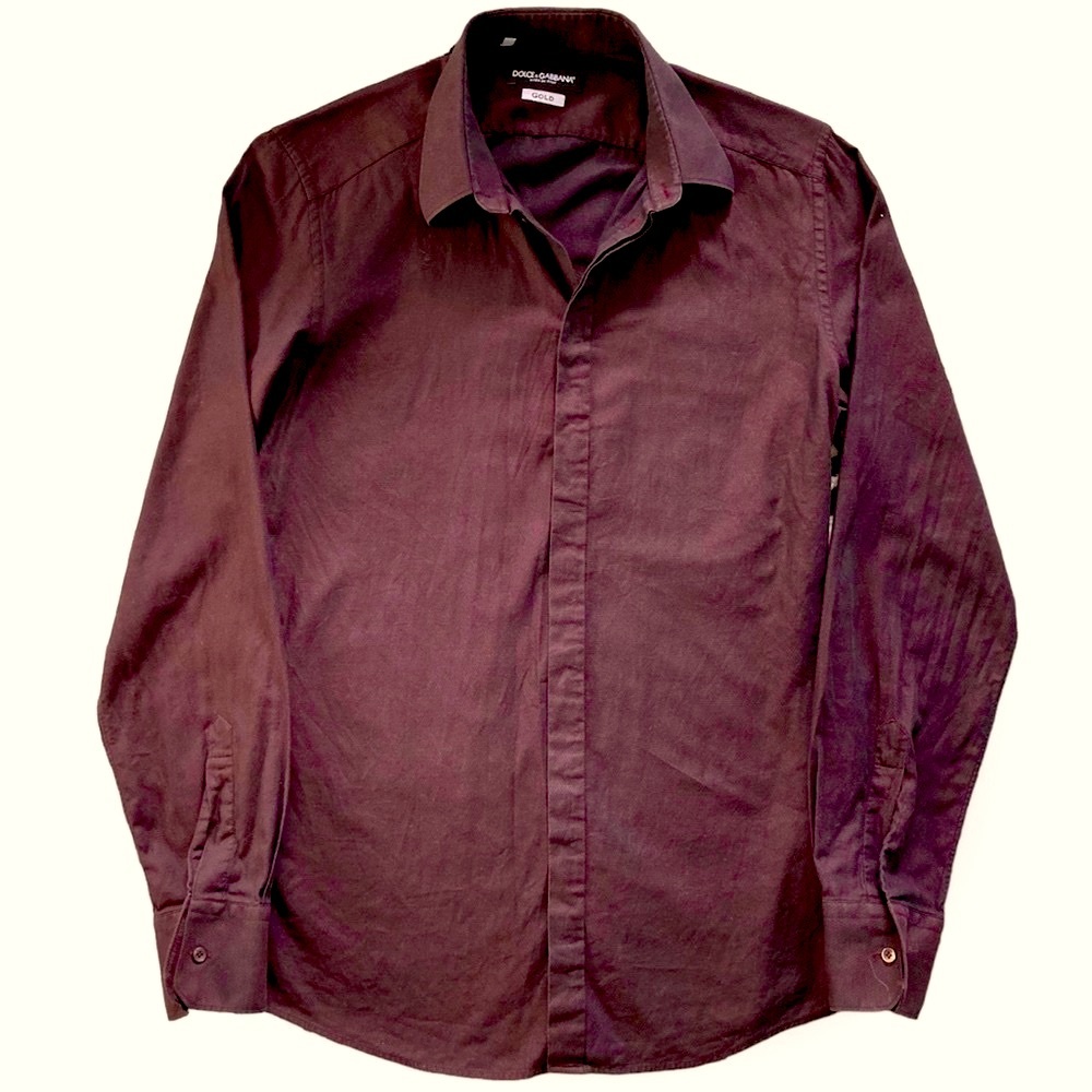 Dolce & Gabbana Burgundy Dress Shirt